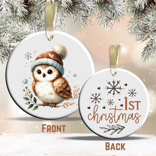 Babys First Cozy Christmas Animal Ceramic Ornament 33-06
