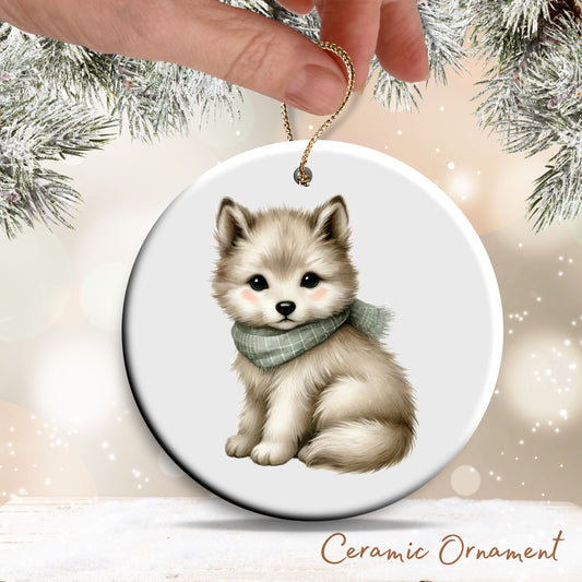 Babys First Cozy Christmas Animal Ceramic Ornament 33-08