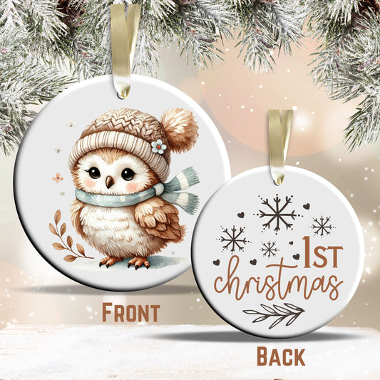 Babys First Cozy Christmas Animal Ceramic Ornament 33-07