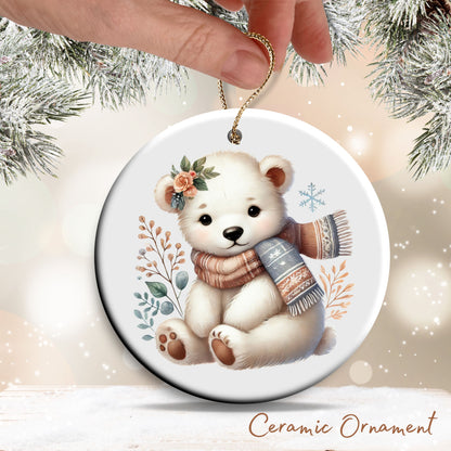 Babys First Cozy Christmas Animal Ceramic Ornament 33-10