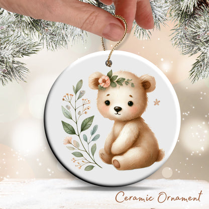 Babys First Cozy Christmas Animal Ceramic Ornament 33-11