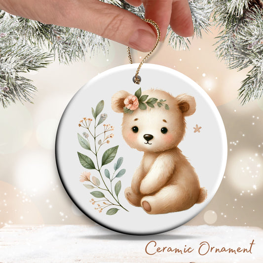 Babys First Cozy Christmas Animal Ceramic Ornament 33-11