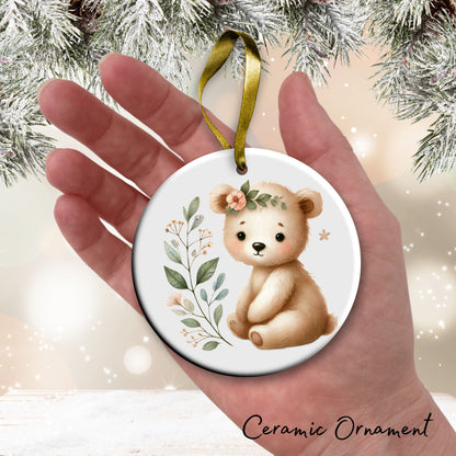Babys First Cozy Christmas Animal Ceramic Ornament 33-11