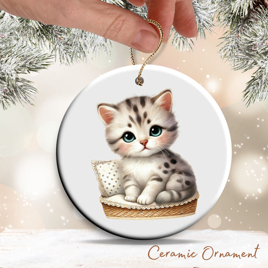 Babys First Cozy Christmas Animal Ceramic Ornament 33-12