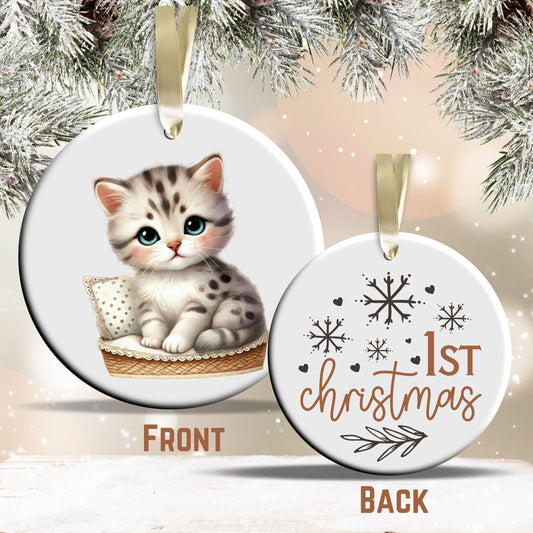 Babys First Cozy Christmas Animal Ceramic Ornament 33-12