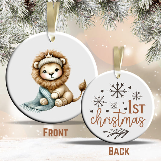Babys First Cozy Christmas Animal Ceramic Ornament 33-13