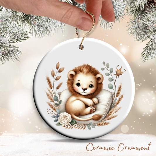 Babys First Cozy Christmas Animal Ceramic Ornament 33-14