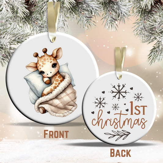 Babys First Cozy Christmas Animal Ceramic Ornament 33-16