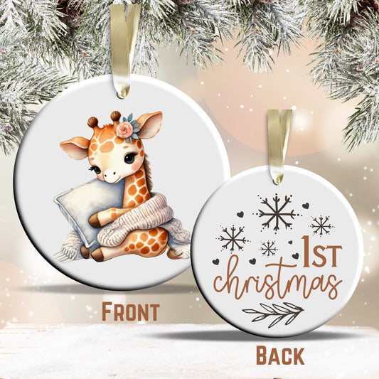 Babys First Cozy Christmas Animal Ceramic Ornament 33-17