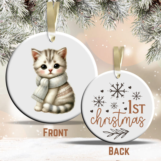 Babys First Cozy Christmas Animal Ceramic Ornament 33-18