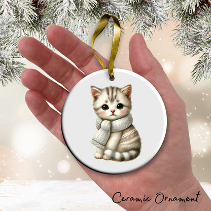 Babys First Cozy Christmas Animal Ceramic Ornament 33-18