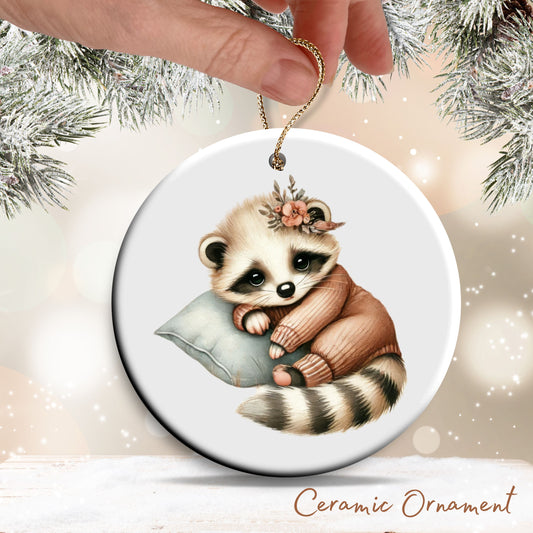 Babys First Cozy Christmas Animal Ceramic Ornament 33-19