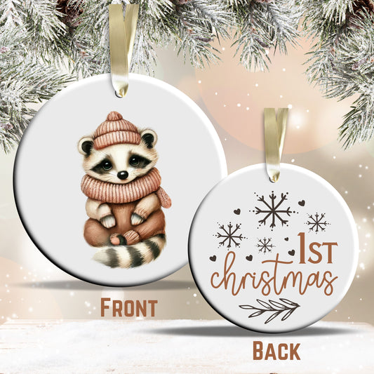 Babys First Cozy Christmas Animal Ceramic Ornament 33-20