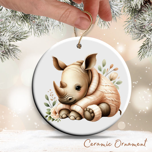 Babys First Cozy Christmas Animal Ceramic Ornament 33-21