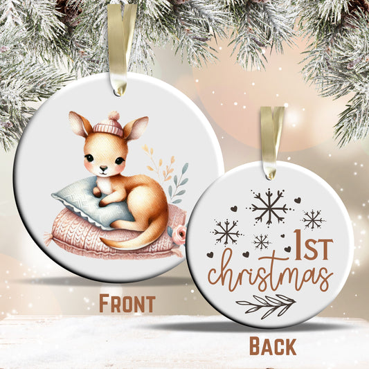 Babys First Cozy Christmas Animal Ceramic Ornament 33-22