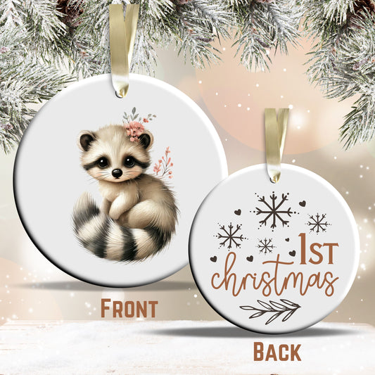 Babys First Cozy Christmas Animal Ceramic Ornament 33-23
