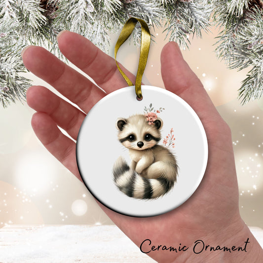 Babys First Cozy Christmas Animal Ceramic Ornament 33-23