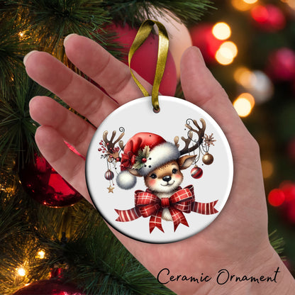 Babys First Christmas Reindeer Ceramic Ornament 57-05