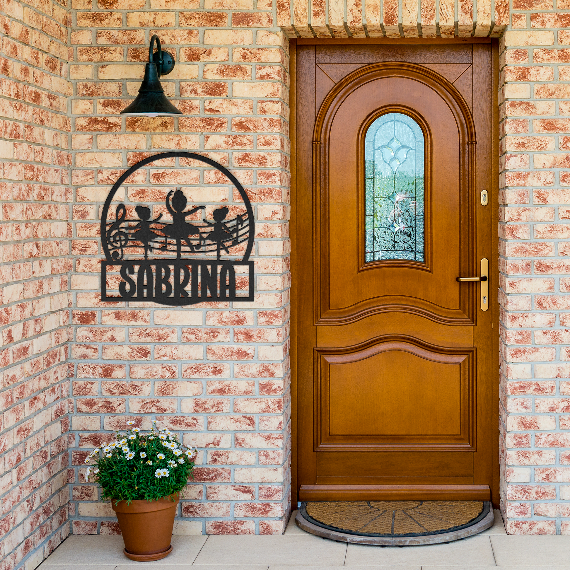 Ballerina_Metal_Wall_Art_Black_Brick_Entrance_Mockup.png