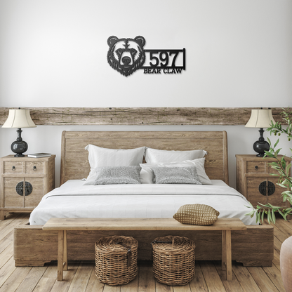 Bear_Face_Address_Metal_Sign_Black_Farmhouse_Bedroom_Mockup.png