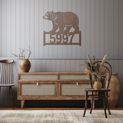 Bear_Metal_Address_Sign_Copper_Rustic_Hallway_Mockup.png