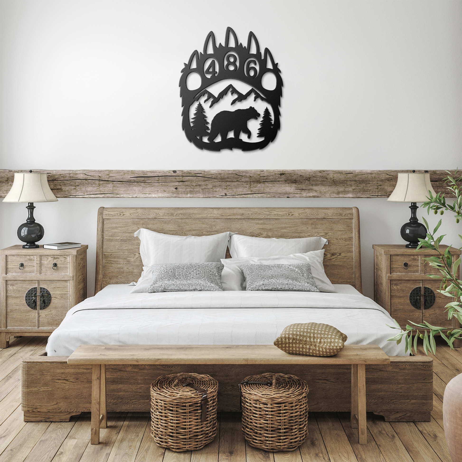 Bear_Paw_Metal_Address_Sign_Black_Farmhouse_Bedroom_Mockup.png