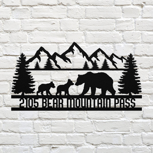 Bear Mountain Pass Address Sign