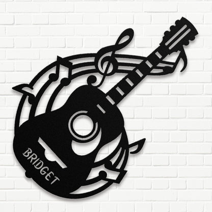 Personalized Musical Guitar - Metal Sign