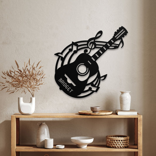 Personalized Musical Guitar - Metal Sign