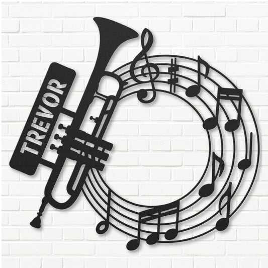 Musical Trumpet Notes - Metal Sign