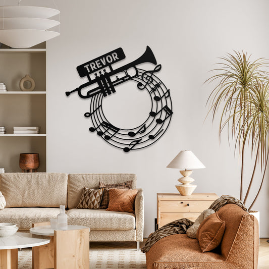 Musical Trumpet Notes - Metal Sign