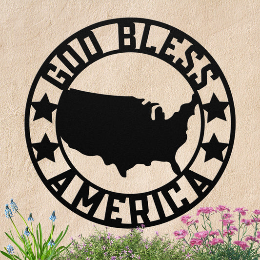 God Bless America Metal Sign