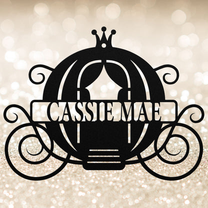 Princess Carriage Metal Wall Art - Personalized