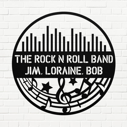 Keyboard Music Rock n Roll Band - Metal Sign