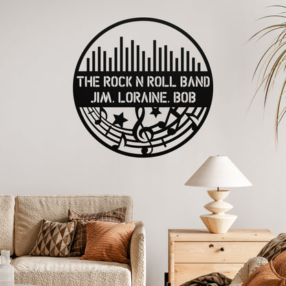 Keyboard Music Rock n Roll Band - Metal Sign