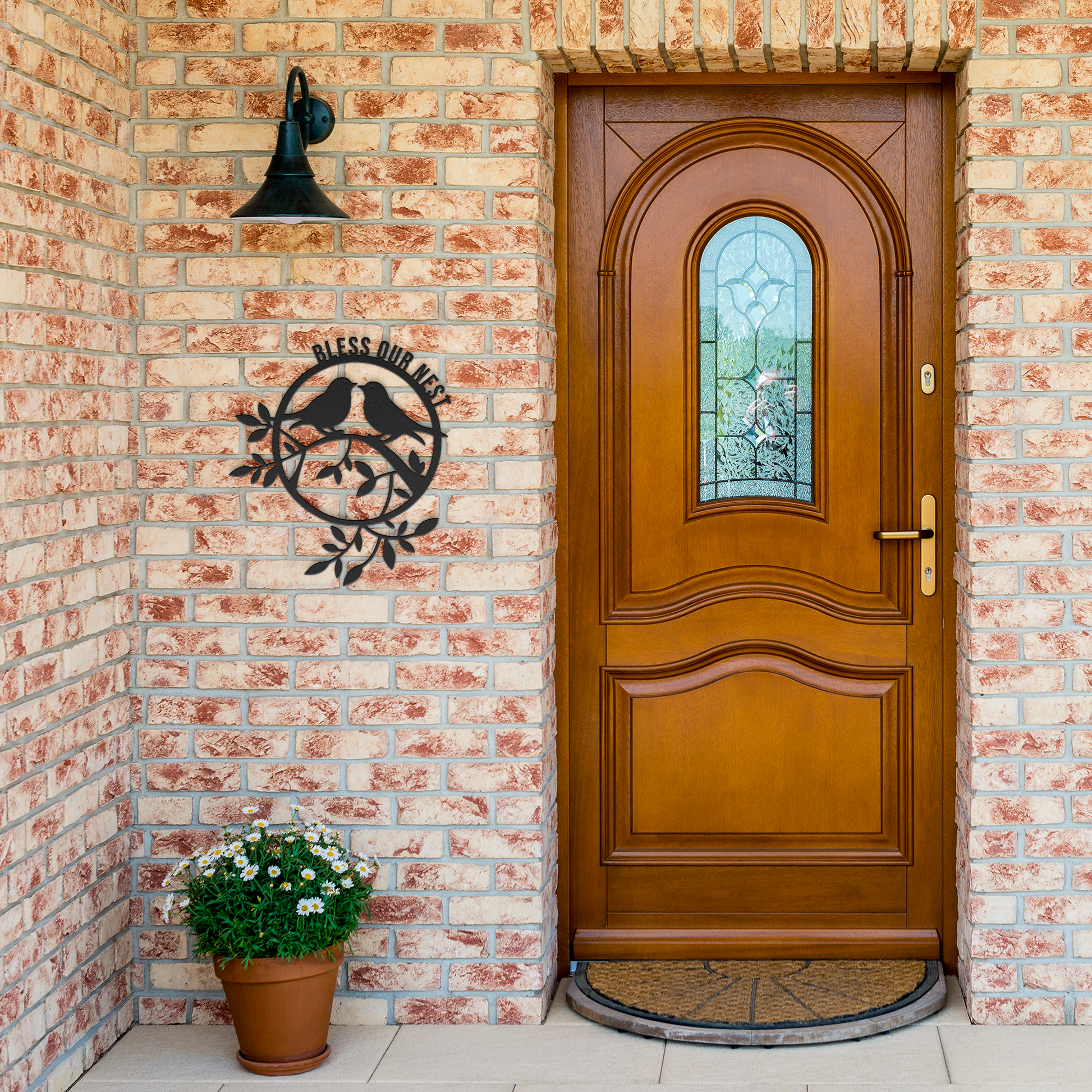 Bless_Our_Nest_Couple_Bird_Metal_Deco_Black_Brick_Entrance_Mockup.png