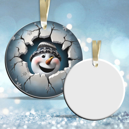Busting Out Snowman Ceramic Ornament 80-01