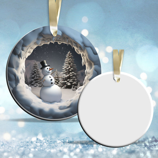 Busting Out Snowman Ceramic Ornament 80-08