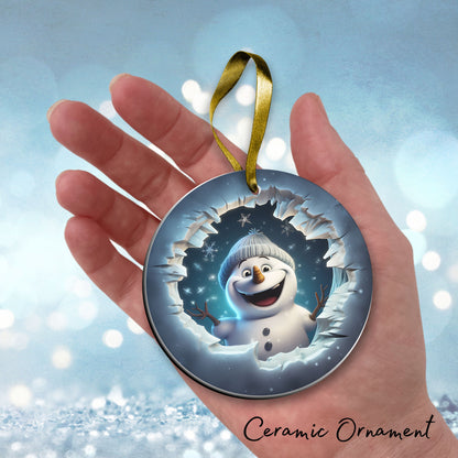 Busting Out Snowman Ceramic Ornament 80-16