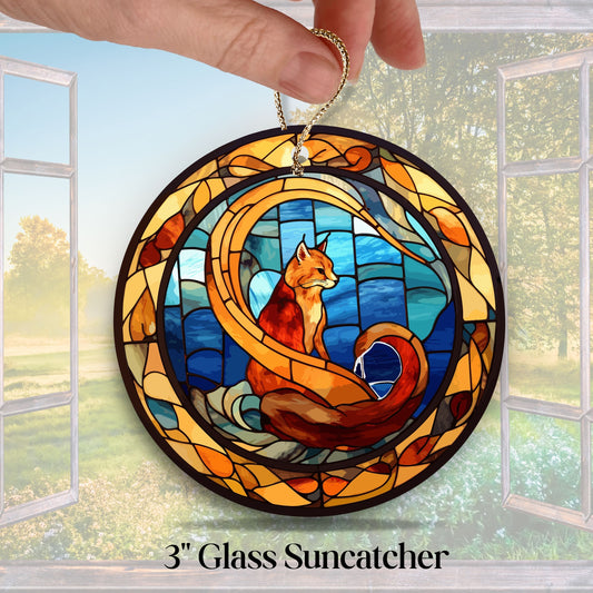 CAT Vibrant Colors Glass Suncatcher 213-01