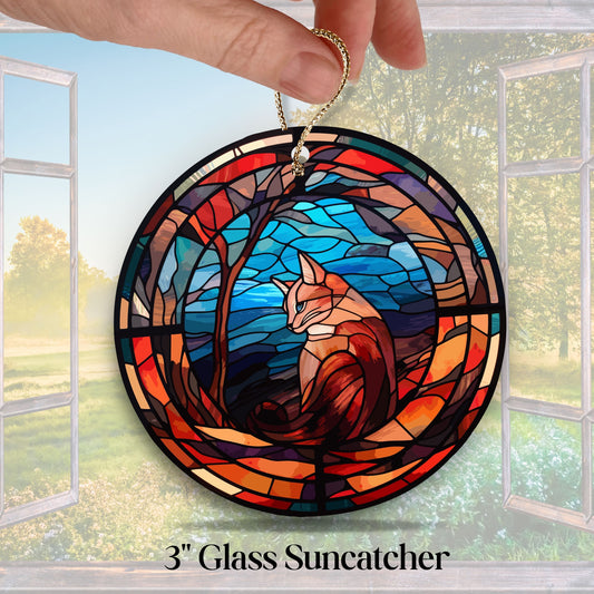 CAT Vibrant Colors Glass Suncatcher 213-02