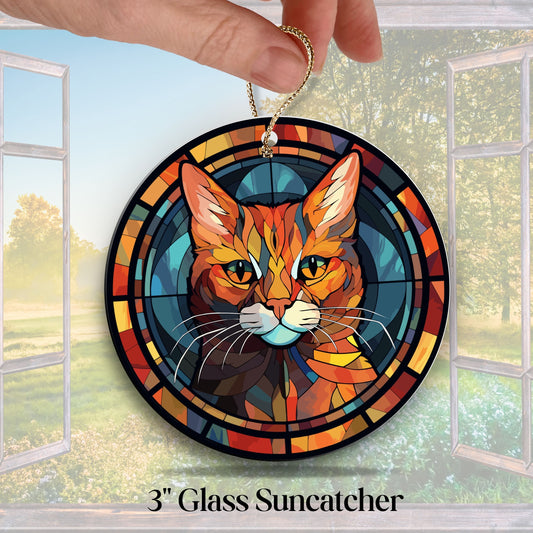 CAT Vibrant Colors Glass Suncatcher 213-03