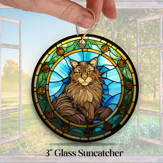 CAT Vibrant Colors Glass Suncatcher 213-05