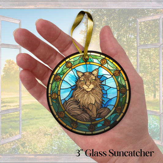 CAT Vibrant Colors Glass Suncatcher 213-05