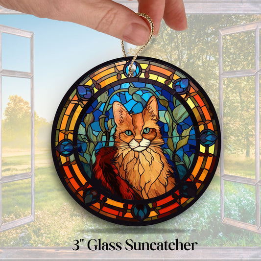 CAT Vibrant Colors Glass Suncatcher 213-06