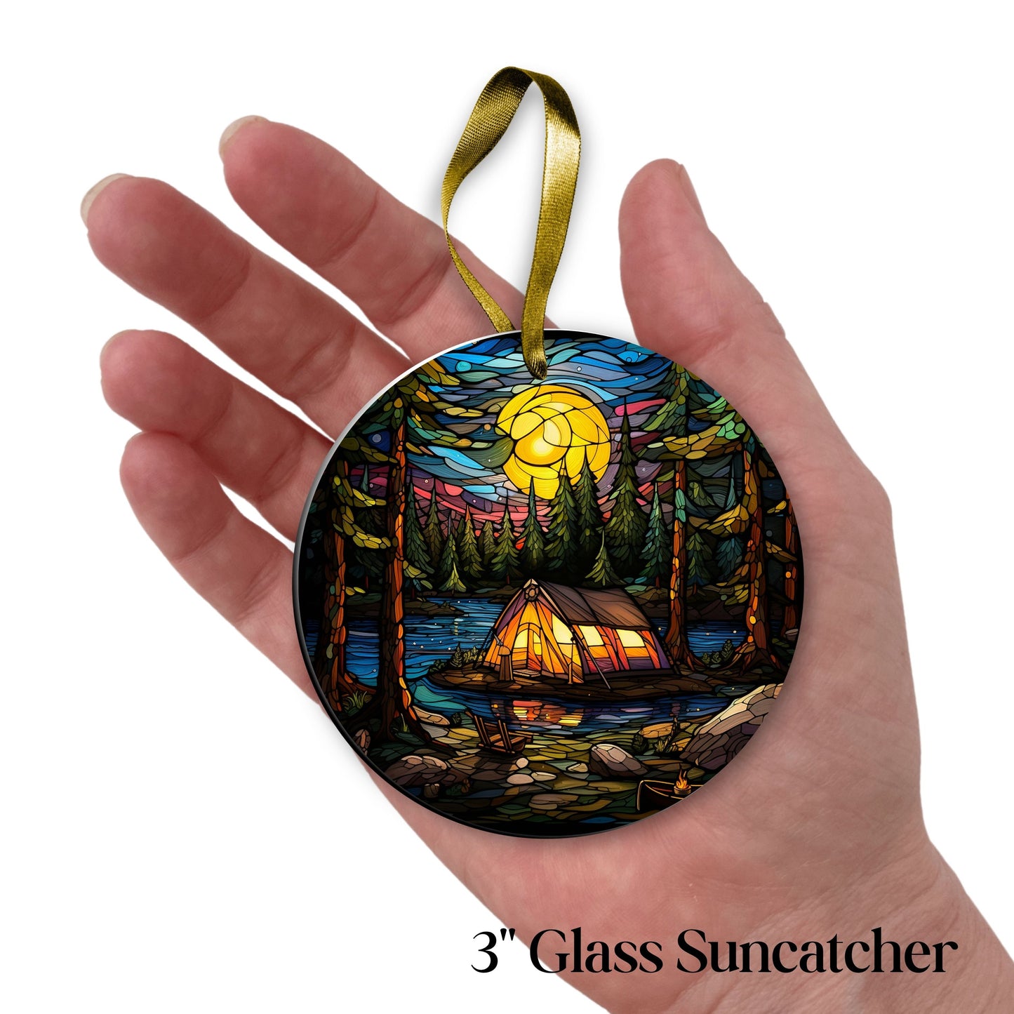 Camping and Fires Stained Glass Sun Catcher - Outdoors - 231-01