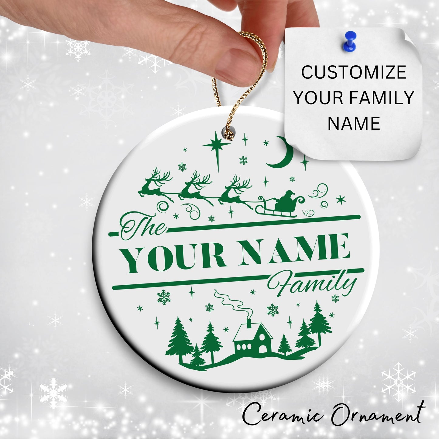 Christmas FAMILY Ceramic Ornaments 37-14
