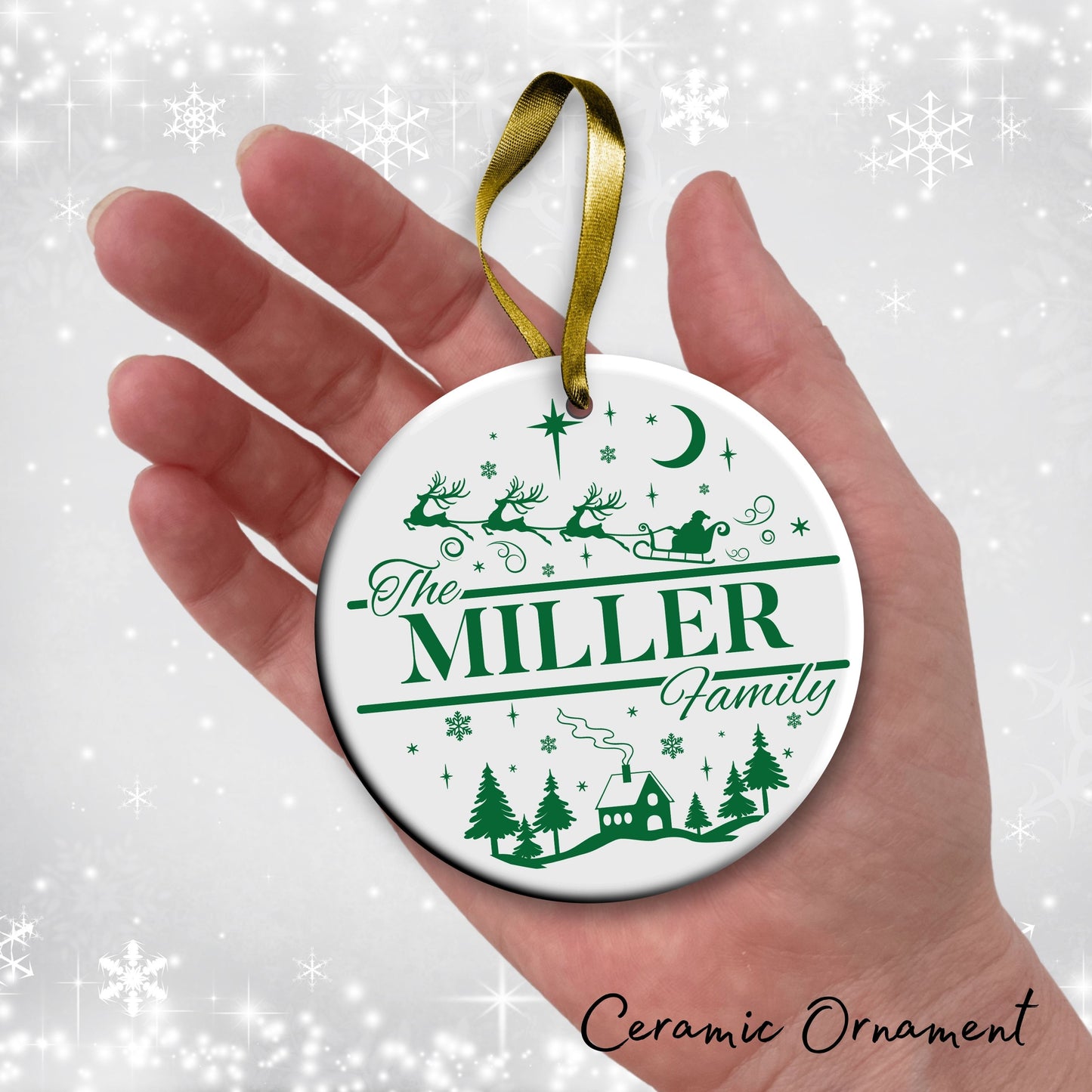 Christmas FAMILY Ceramic Ornaments 37-14