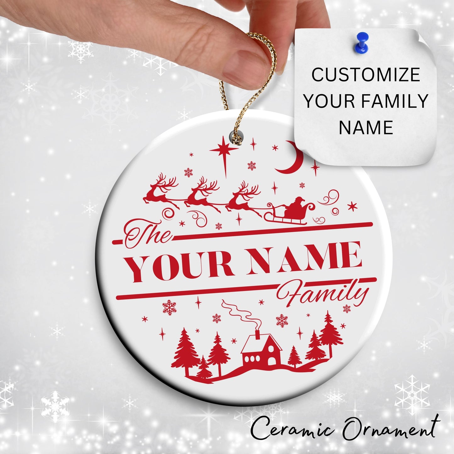 Christmas FAMILY Ceramic Ornaments 37-19