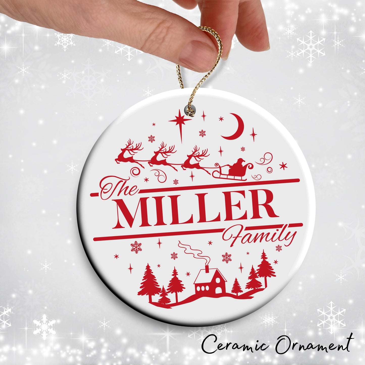 Christmas FAMILY Ceramic Ornaments 37-19